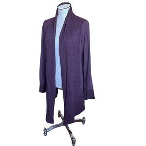 Anthropologie Saturday Sunday Purple CloudFleece Draped Cardigan Size S